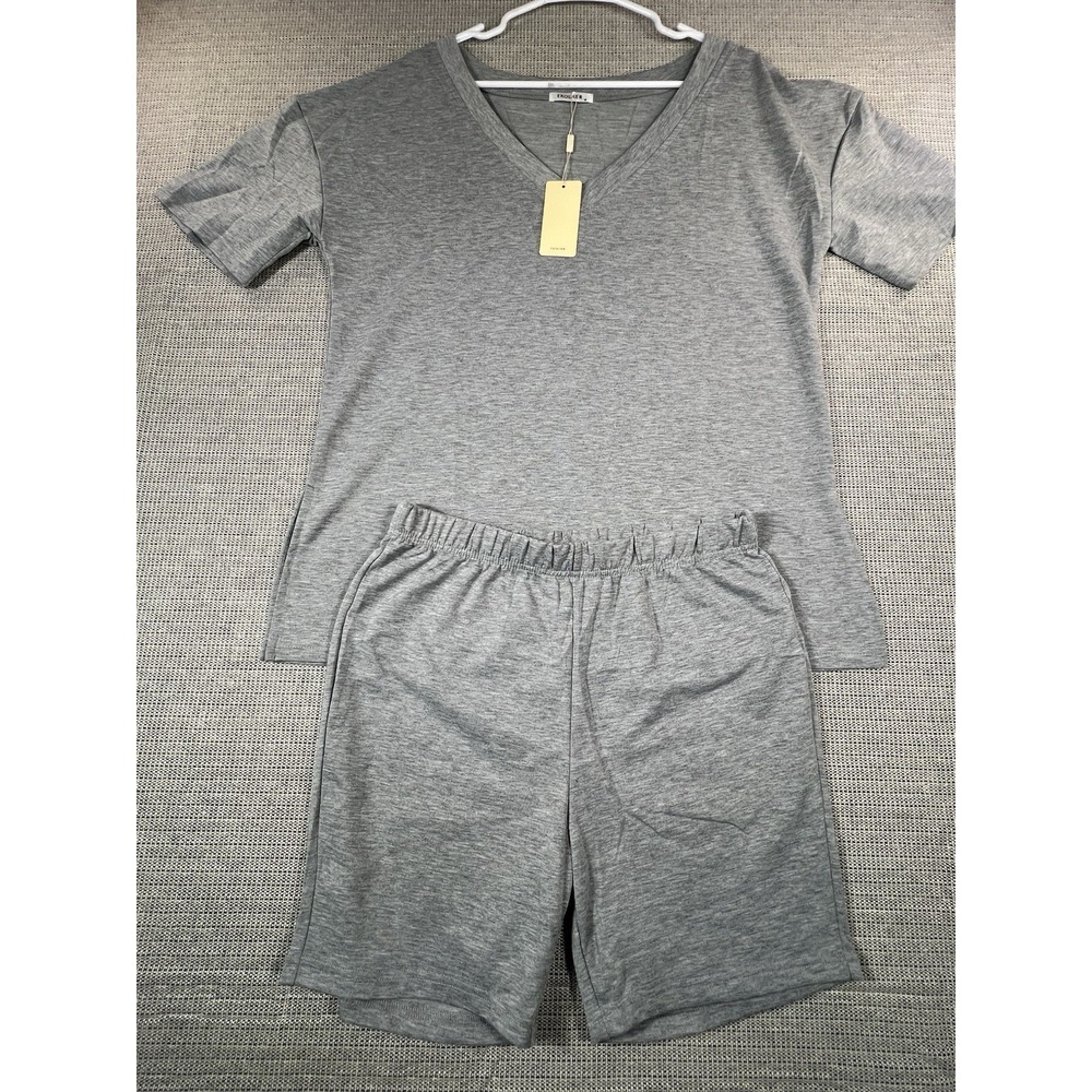 Ekouaer Pajama For Womens Sets 2 Piece Size M Gray Lightweight‎ Summer